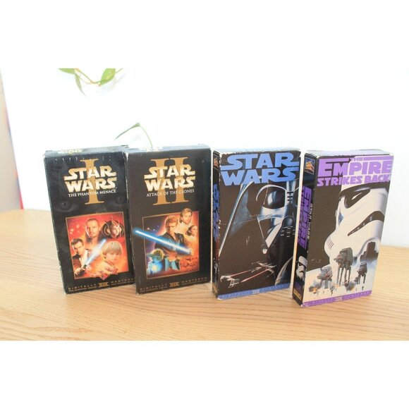 Star Wars VHS Lot of 4 – TESTED/WORKS Phantom M., Clones, New Hope, Empire S. B. - Picture 3 of 11